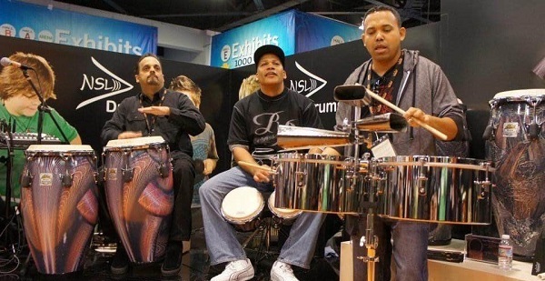 First Class Percussionists Jimmie Morales (R.I.P), Richie Bastar and Daniel Peña