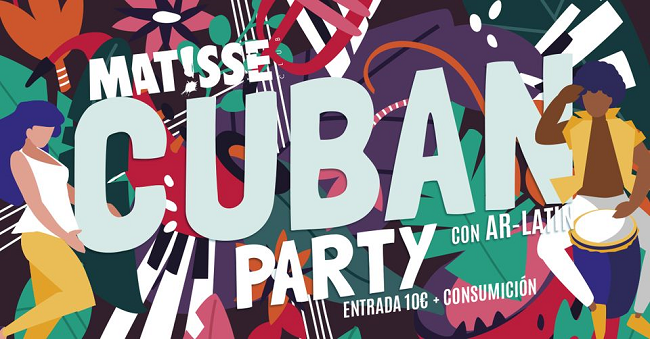 colorful Cuban Party art at Matisse Club